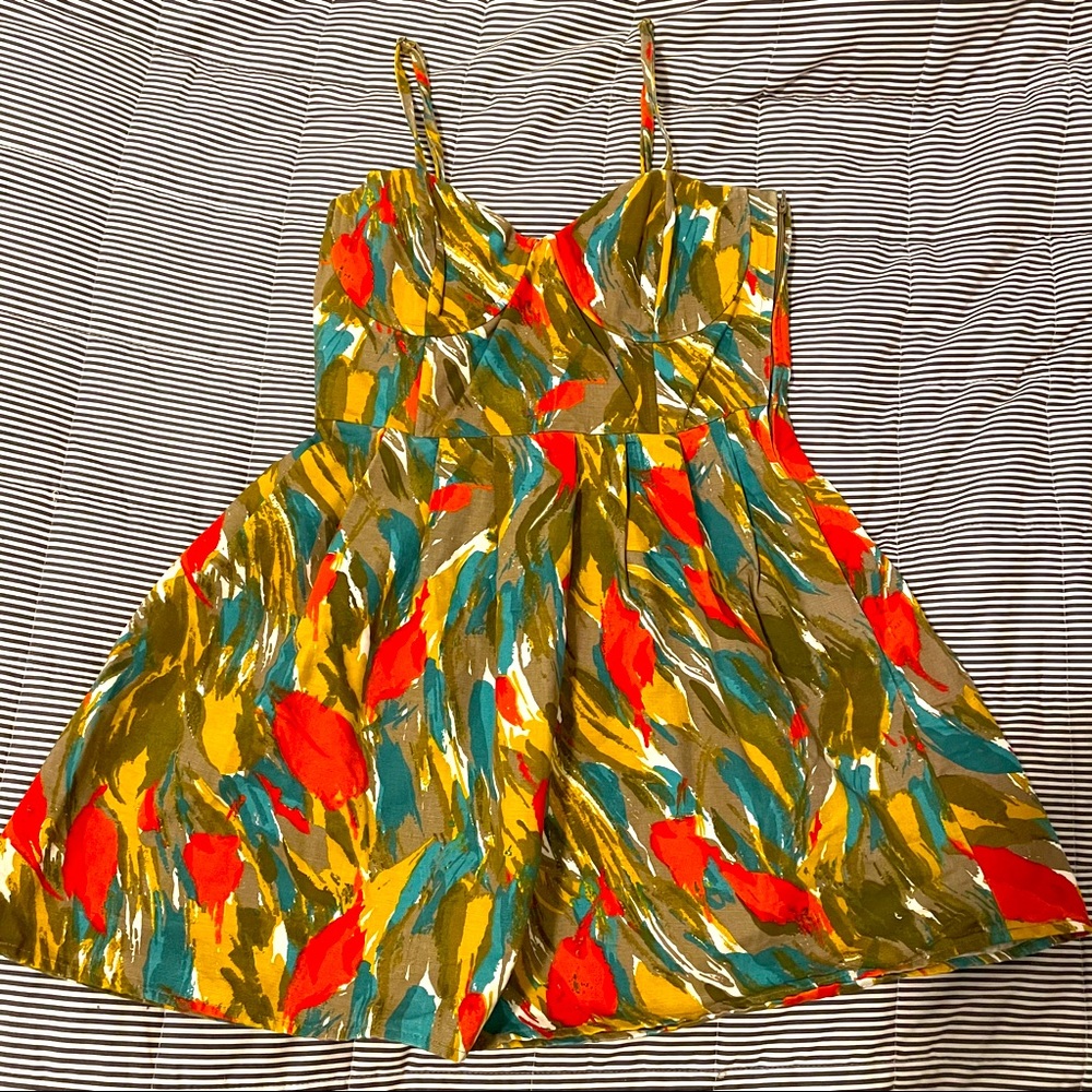 Colorful canvas summer dress